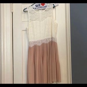 beige and off white dress
